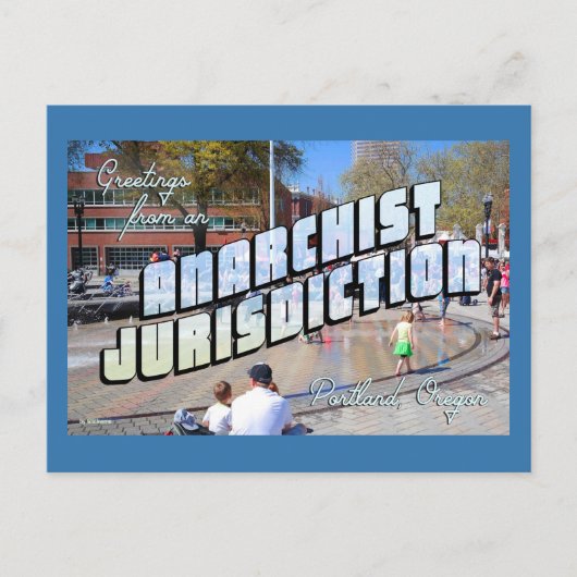Grüße vom anarchistischen Portland! Postkarte (Vorderseite)