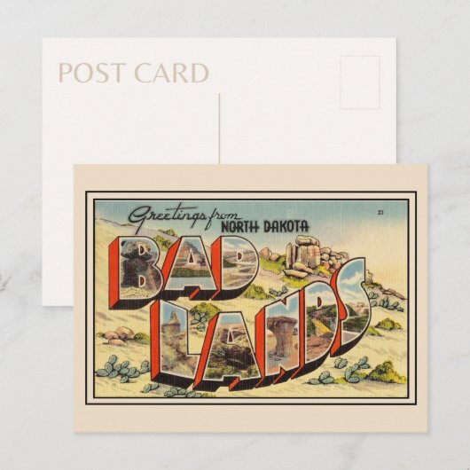 Grüße vom Badlands Nationalpark North Dakota Postkarte (Vorne/Hinten)