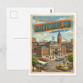 Grüße vom Bahnhof Baltimore MD Retro Postkarte (Vorne/Hinten)
