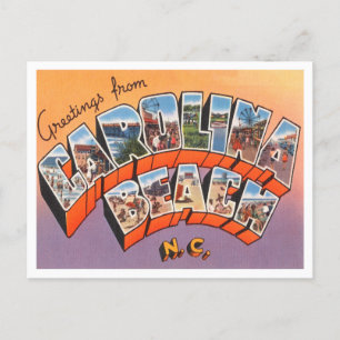 Grüße vom Carolina Beach, North Carolina Postkarte