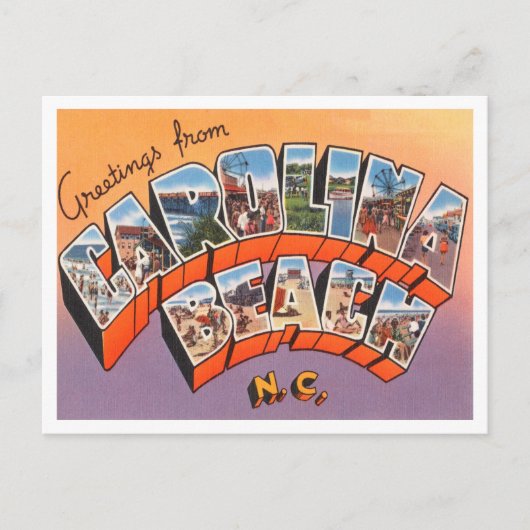 Grüße vom Carolina Beach, North Carolina Postkarte (Vorderseite)