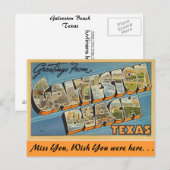 Grüße vom Galveston Beach Postkarte (Vorne/Hinten)