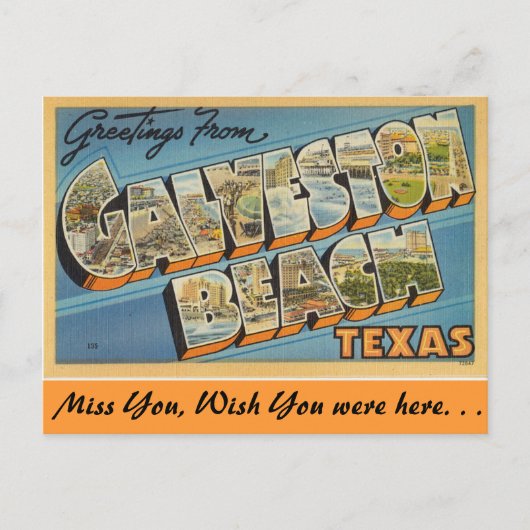 Grüße vom Galveston Beach Postkarte (Vorderseite)