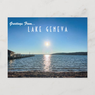 Grüße vom Genfer See Wisconsin Postkarte