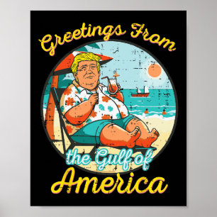 Grüße vom Golf von Amerika Strand Funny Poster