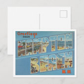 Grüße vom Hampton Beach, New Hampshire Travel Postkarte (Vorne/Hinten)