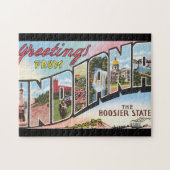 Grüße vom Indiana_Vintage Reise-Plakat Puzzle (Horizontal)