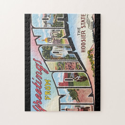 Grüße vom Indiana_Vintage Reise-Plakat Puzzle (Vertikal)