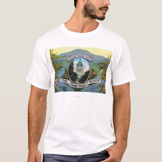 Grüße vom Kiefern-Baum-Staat, landschaftlich T-Shirt (Vorderseite)