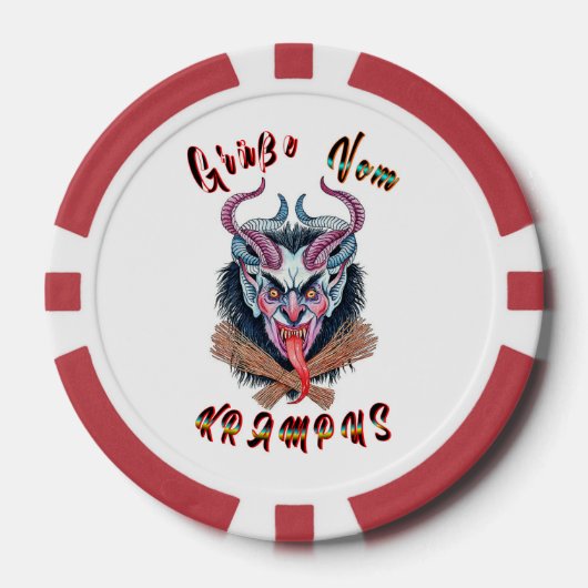 Grüße Vom Krampus Weihnachten Devil Krampusnacht Pokerchips (Vorderseite)