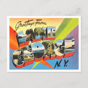 Grüße vom Lake George, New York Reise Postkarte
