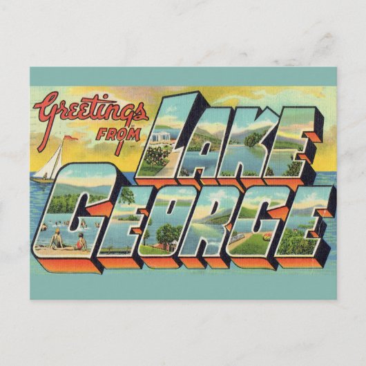 Grüße vom Lake George Postkarte (Vorderseite)
