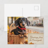"Grüße vom Lande" Dachshund Postkarte (Vorne/Hinten)