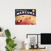 Grüße vom Mercury Retro SciFi Poster (Heimbüro)