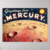Grüße vom Mercury Retro SciFi Poster (Vorne)