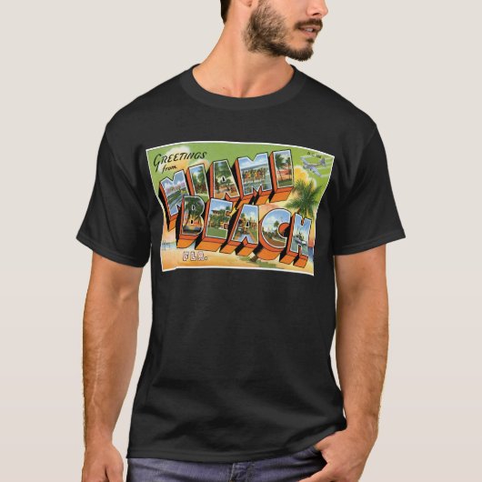 Grüße vom Miami Beach, Florida! T-Shirt (Vorderseite)