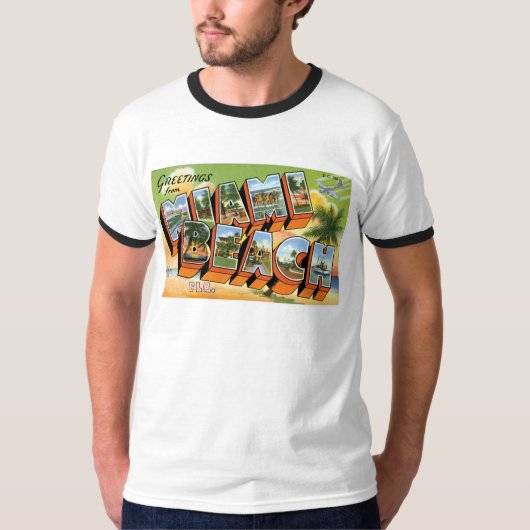 Grüße vom Miami Beach, Florida! T-Shirt (Vorderseite)