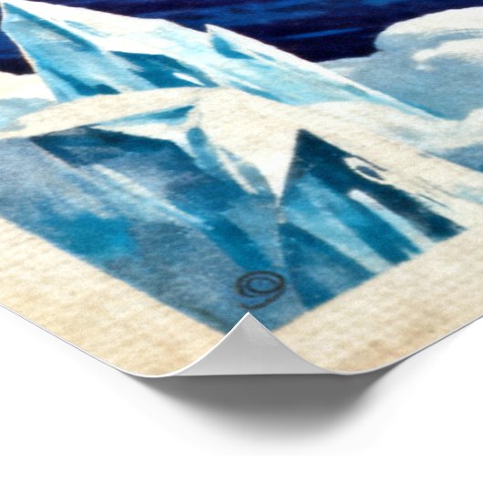 Grüße vom Neptune Retro Sci-Fi Poster (Ecke)