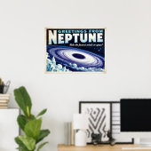 Grüße vom Neptune Retro Sci-Fi Poster (Heimbüro)