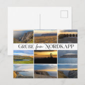 Grüße vom Nordkapp Postkarte (Vorne/Hinten)
