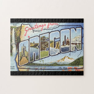 Grüße vom Oregon_Vintage Reise-Plakat Puzzle