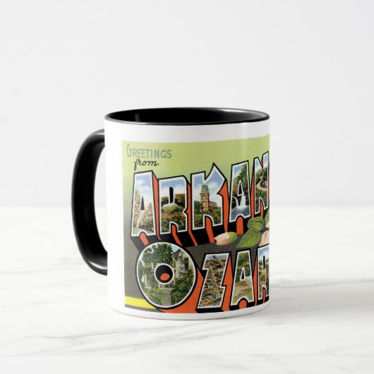 Grüße vom Ozarks! Tasse (Vorderseite Links)