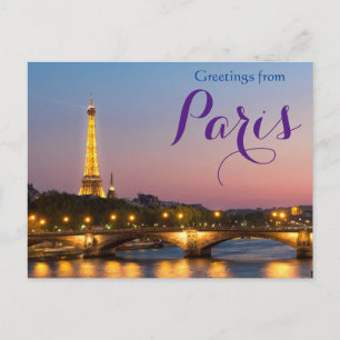 Grüße vom Pariser Postcard Eiffelturm Postkarte