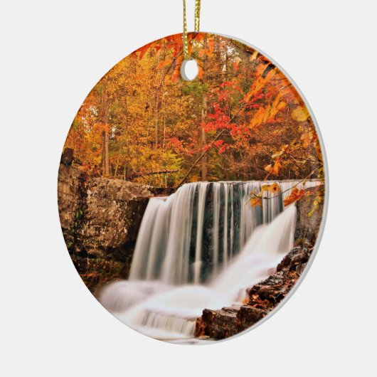 Grüße vom Poconos! Fabrik fällt in Herbst Keramikornament (Links)