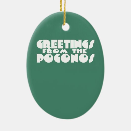 Grüße vom Poconos schönen Wasserfall Keramikornament (Hinten)