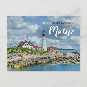 Grüße vom Portland Maine Leuchtturm  Postkarte