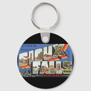Grüße vom Reise-Plakat Sioux Falls_Vintage Schlüsselanhänger
