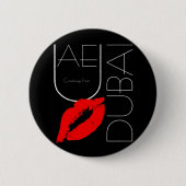 Grüße vom roten Lippenstift-Kuss Dubais UAE Button (Vorderseite)