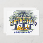 Grüße vom ShutTheHellUp Beach - Halt Postkarte (Vorne/Hinten)