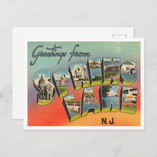 Grüße vom Spring Lake, New Jersey Travel Postkarte (Vorne/Hinten)