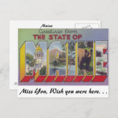 Grüße vom Staat Maine Postkarte (Vorne/Hinten)
