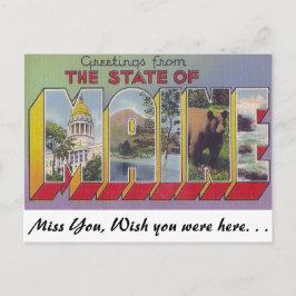 Grüße vom Staat Maine Postkarte