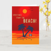 Grüße vom Strand! Karte (Gelbe Blume)