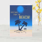 Grüße vom Strand! Karte (Gelbe Blume)