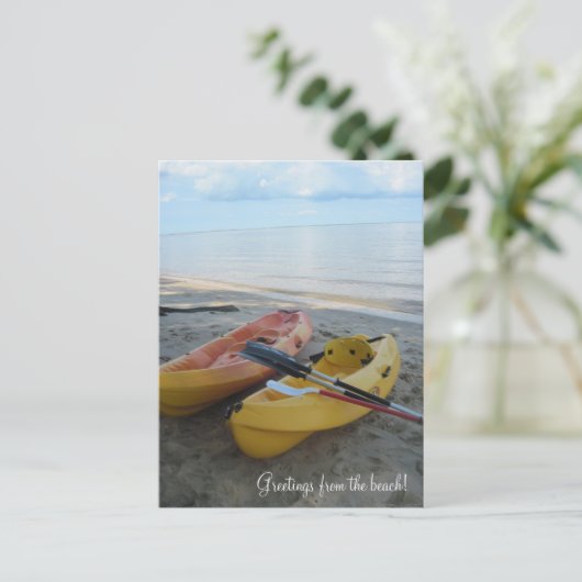 Grüße vom Strand! Postkarte (Stehend Vorderseite)