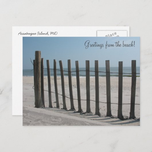 Grüße vom Strand! Postkarte (Vorne/Hinten)