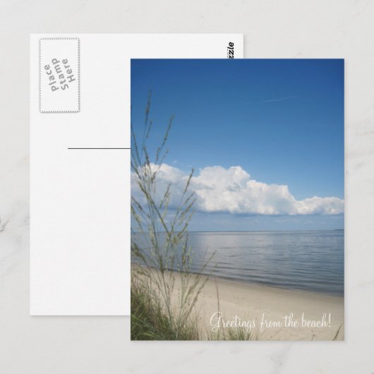 Grüße vom Strand! Postkarte (Vorne/Hinten)