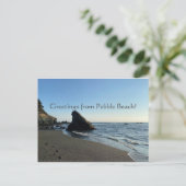 Grüße vom Strand von Pebble! Postkarte (Stehend Vorderseite)