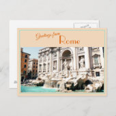 Grüße vom Trevi Brunnen Vintage Postkarte (Vorne/Hinten)