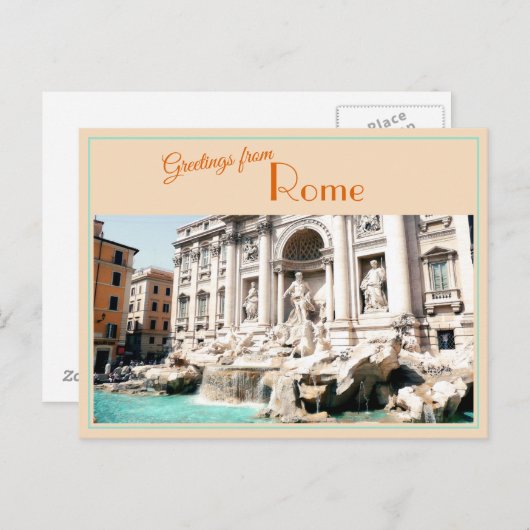 Grüße vom Trevi Brunnen Vintage Postkarte (Vorne/Hinten)