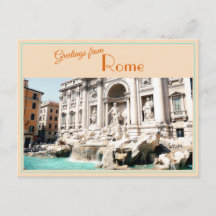 Grüße vom Trevi Brunnen Vintage Postkarte