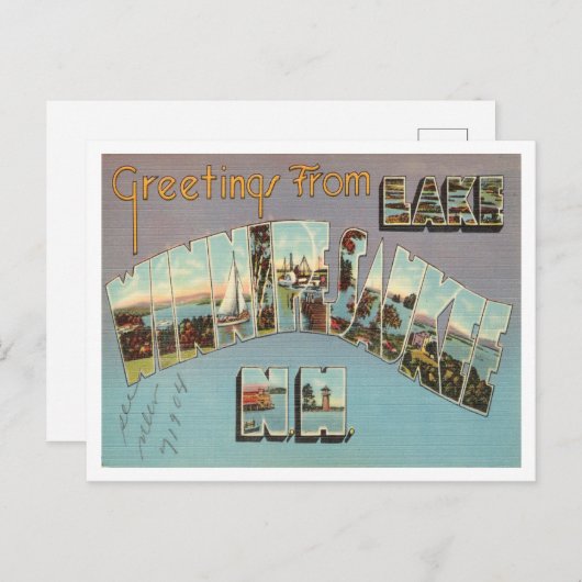 Grüße vom Winnipesaukee-See, New Hampshire Postkarte (Vorne/Hinten)