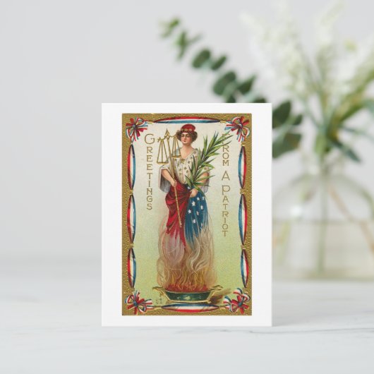 Grüße von A Patriot Postkarte (Stehend Vorderseite)