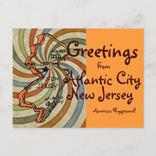Grüße von AC New Jersey Postkarte (Vorderseite)