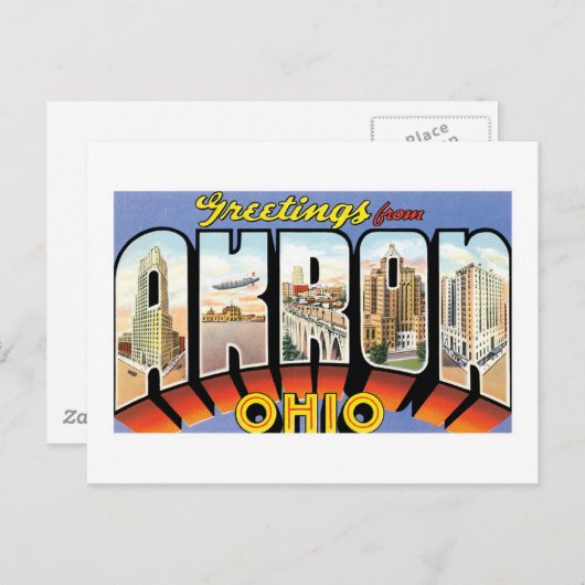 Grüße von Akron, Ohio Postkarte (Vorne/Hinten)