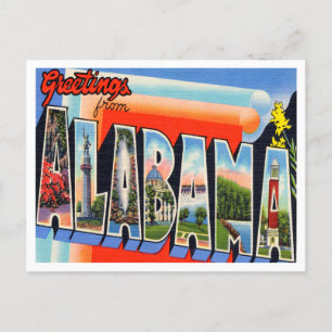 Grüße von Alabama Vintage Travel Postkarte